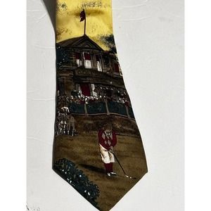 JHM Sports  Golf Theme Italian 100% Silk  Vintage Tie 56"x 3.75"